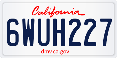 CA license plate 6WUH227