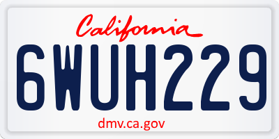 CA license plate 6WUH229
