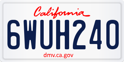 CA license plate 6WUH240