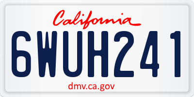 CA license plate 6WUH241