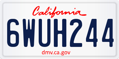 CA license plate 6WUH244