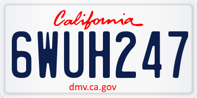 CA license plate 6WUH247