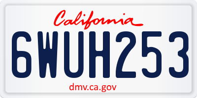 CA license plate 6WUH253