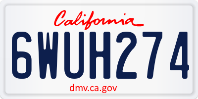 CA license plate 6WUH274