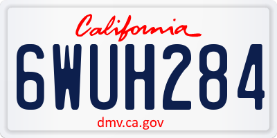 CA license plate 6WUH284