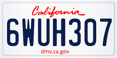 CA license plate 6WUH307