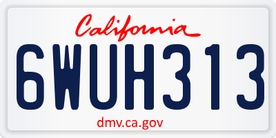 CA license plate 6WUH313