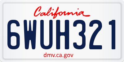 CA license plate 6WUH321