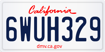 CA license plate 6WUH329