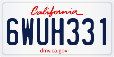 CA license plate 6WUH331
