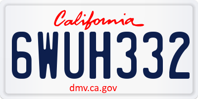 CA license plate 6WUH332