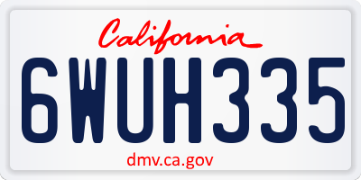 CA license plate 6WUH335