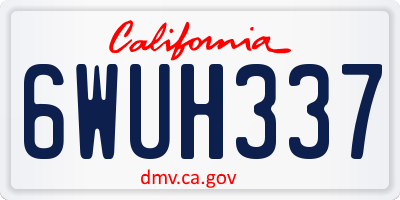 CA license plate 6WUH337