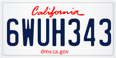 CA license plate 6WUH343