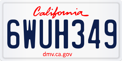 CA license plate 6WUH349