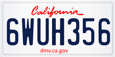 CA license plate 6WUH356