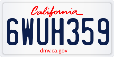CA license plate 6WUH359