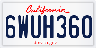 CA license plate 6WUH360