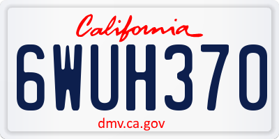 CA license plate 6WUH370
