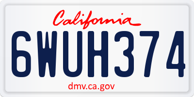 CA license plate 6WUH374