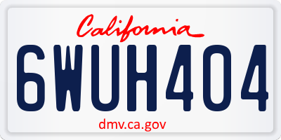 CA license plate 6WUH404
