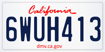 CA license plate 6WUH413