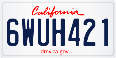 CA license plate 6WUH421
