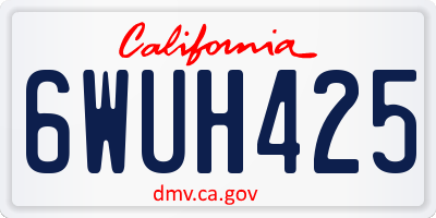 CA license plate 6WUH425