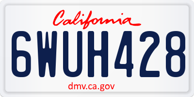 CA license plate 6WUH428