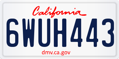 CA license plate 6WUH443