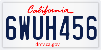 CA license plate 6WUH456