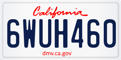 CA license plate 6WUH460