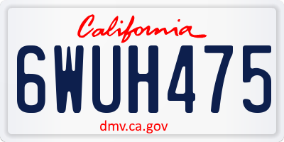 CA license plate 6WUH475