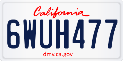 CA license plate 6WUH477