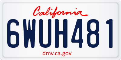 CA license plate 6WUH481