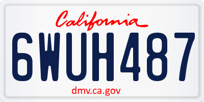 CA license plate 6WUH487