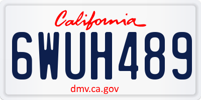 CA license plate 6WUH489