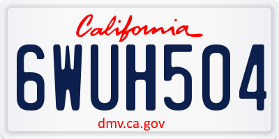 CA license plate 6WUH504