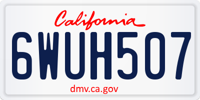 CA license plate 6WUH507