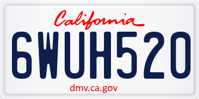 CA license plate 6WUH520