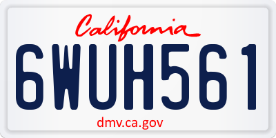 CA license plate 6WUH561