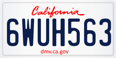 CA license plate 6WUH563
