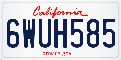 CA license plate 6WUH585