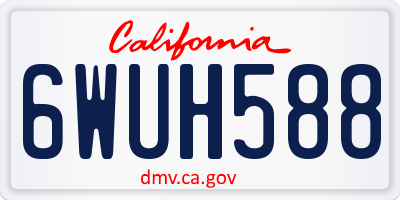 CA license plate 6WUH588