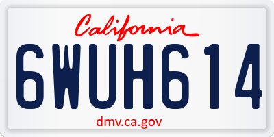 CA license plate 6WUH614