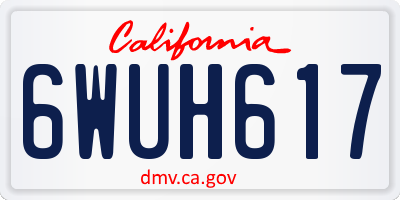 CA license plate 6WUH617