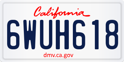 CA license plate 6WUH618