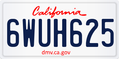 CA license plate 6WUH625