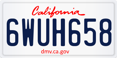CA license plate 6WUH658