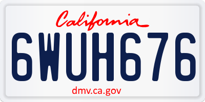 CA license plate 6WUH676